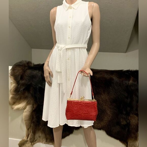 Handmade Genuine Embossed Leather Kisslock Wristlet/Crossbody & Coin Purse - Picture 12 of 16